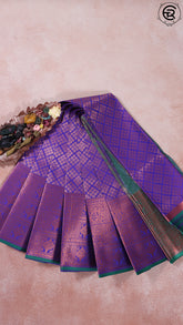 Blue and Forest Green Bridal Kanchipuram Silk Saree